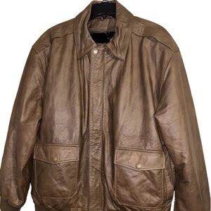 Vintage Leather Jacket With Faux Fur Lining